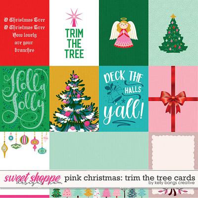 Pink Christmas: Trim the Tree Cards by Kelly Bangs Creative