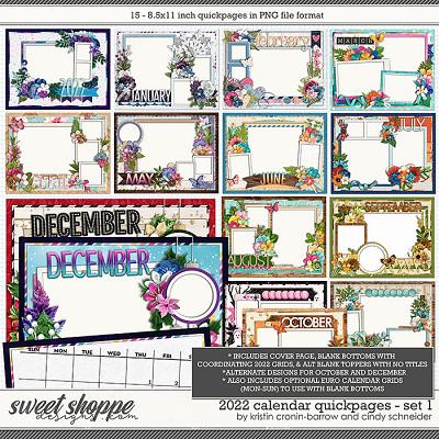 2022 Calendar Quickpages: Set 1 by Cindy Schneider and Kristin Cronin-Barrow