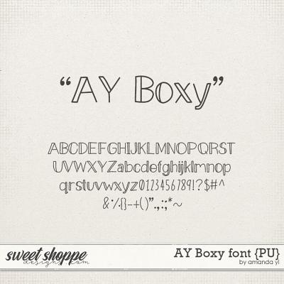 AY Boxy font {PU} by Amanda Yi