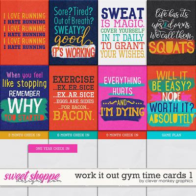 Work it Out Gym Time Cards 1 by Clever Monkey Graphics