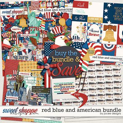 Red Blue and American Bundle with FWP by JoCee Designs