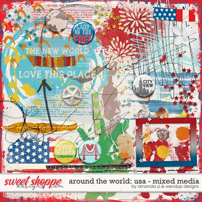 Around the world: USA - mixed media by Amanda Yi and WendyP Designs
