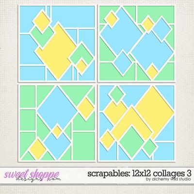 Scrapables: 12x12 Collages 3 Layered Templates by Alchemy Wild Studio