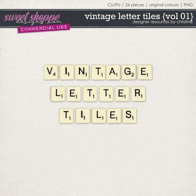 Vintage Letter Tiles {Vol 01} by Christine Mortimer