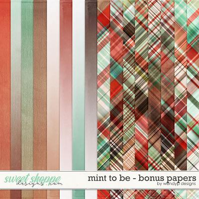 Mint to be - bonus papers by WendyP Designs