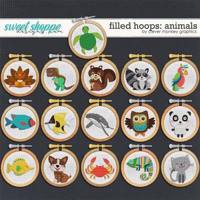 Filled Hoops - Animals1 by Clever Monkey Graphics