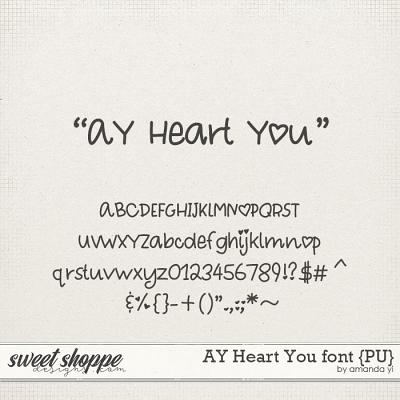 AY Heart You font {PU} by Amanda Yi