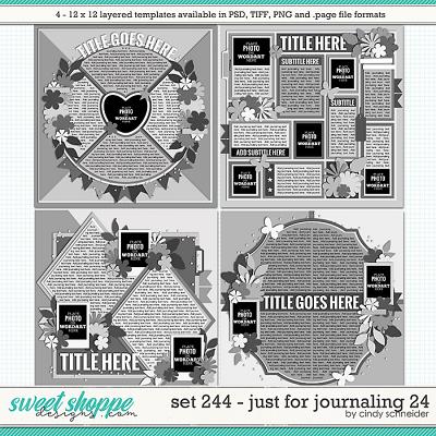 Cindy's Layered Templates - Set 244: Just for Journaling 24 by Cindy Schneider