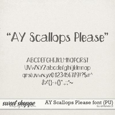 AY Scallops Please font {PU} by Amanda Yi