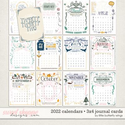 2022 Calendar (3x4 cards) by Little Butterfly Wings