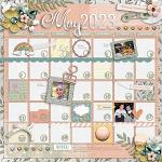 May Calendar by Connection Keeping Digital Scrapbook Layout by Kelly 01