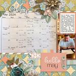May Calendar by Connection Keeping Digital Scrapbook Layout by Mamabee