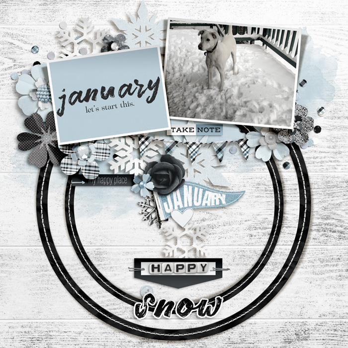 Digital Scrapbook Kit | Black & White: January Journal Cards
