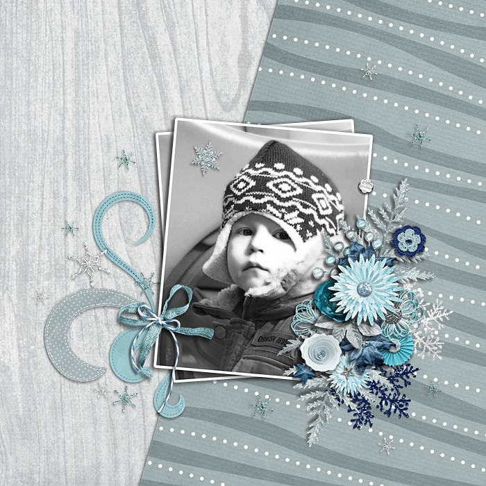Digital scrapbooking layout by Loni using Snowflakes Kit by lliella designs