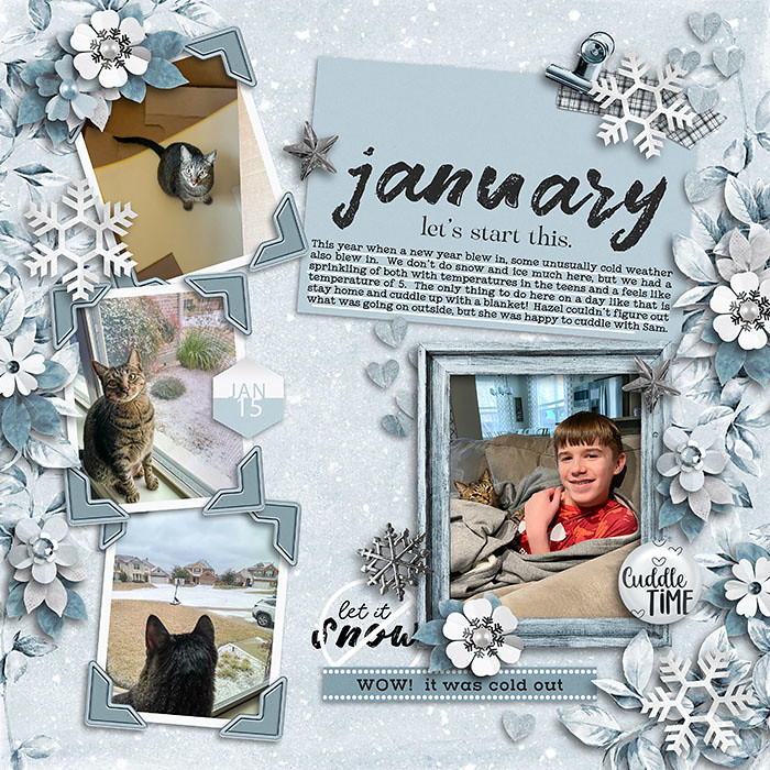Digital Scrapbook Kit | Black & White: January Journal Cards