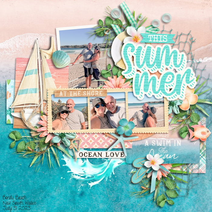 Digital Scrapbook Template - March Recap