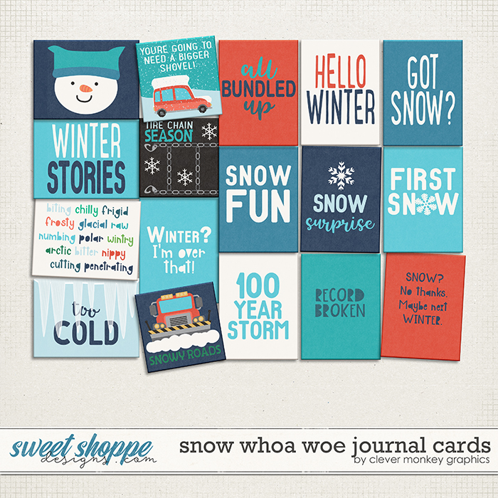 Snow Whoa Woe Cards by Clever Monkey Graphics  