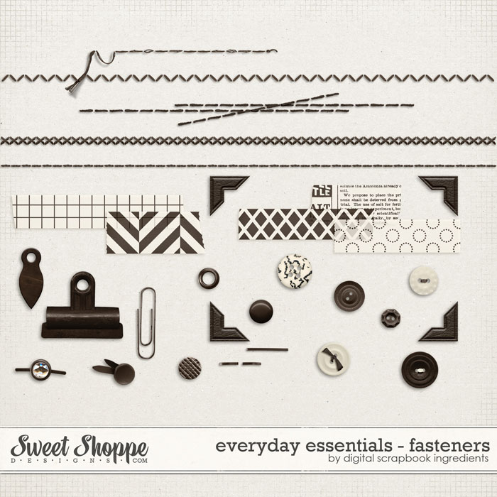 Everyday Essentials | Fasteners by Digital Scrapbook Ingredients