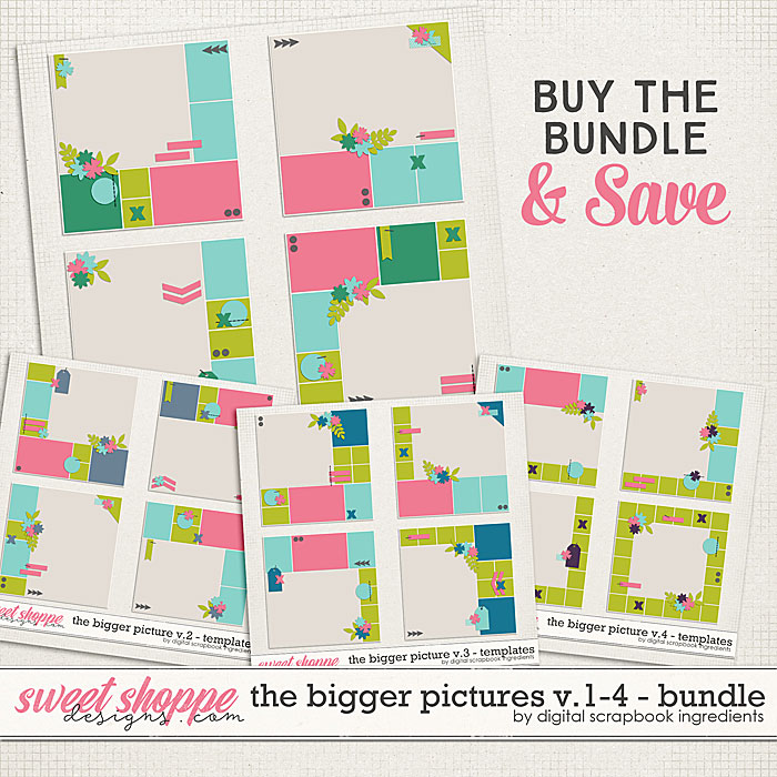 The Bigger Picture Templates Vol.1-4 Bundle by Digital Scrapbook Ingredients