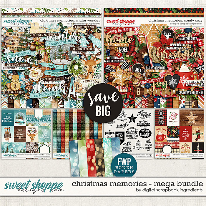 Christmas Memories Mega Bundle & *FWP* by Digital Scrapbook Ingredients