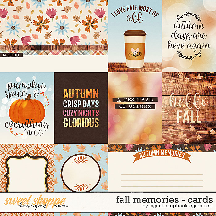 Fall Memories | Cards by Digital Scrapbook Ingredients Fall Memories | Cards by Digital Scrapbook Ingredients