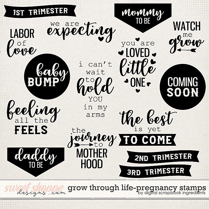 Grow Through Life - Pregnancy | Stamps by Digital Scrapbook Ingredients Grow Through Life - Pregnancy | Stamps by Digital Scrapbook Ingredients