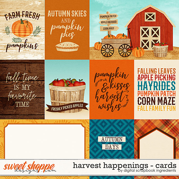 Harvest Happenings | Cards by Digital Scrapbook Ingredients Harvest Happenings | Cards by Digital Scrapbook Ingredients