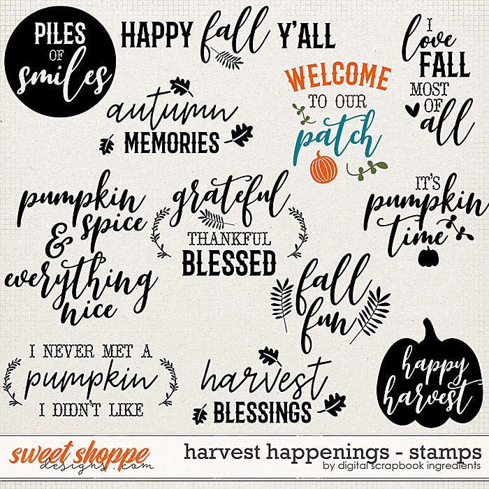 Harvest Happenings | Stamps by Digital Scrapbook Ingredients Harvest Happenings | Stamps by Digital Scrapbook Ingredients