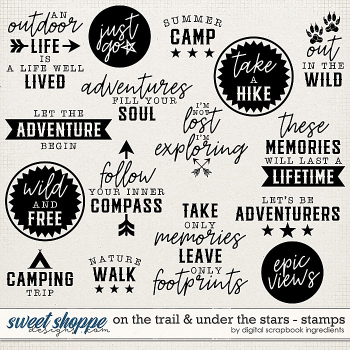 On The Trail & Under The Stars | Stamps by Digital Scrapbook Ingredients On The Trail & Under The Stars | Stamps by Digital Scrapbook Ingredients