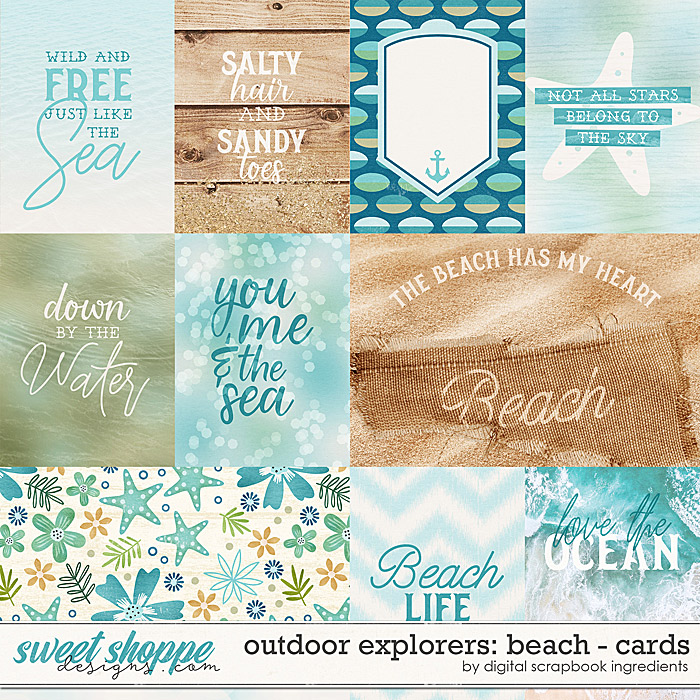 Outdoor Explorers: Beach | Cards by Digital Scrapbook Ingredients