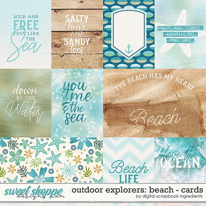 Outdoor Explorers: Beach | Cards by Digital Scrapbook Ingredients Outdoor Explorers: Beach | Cards by Digital Scrapbook Ingredients