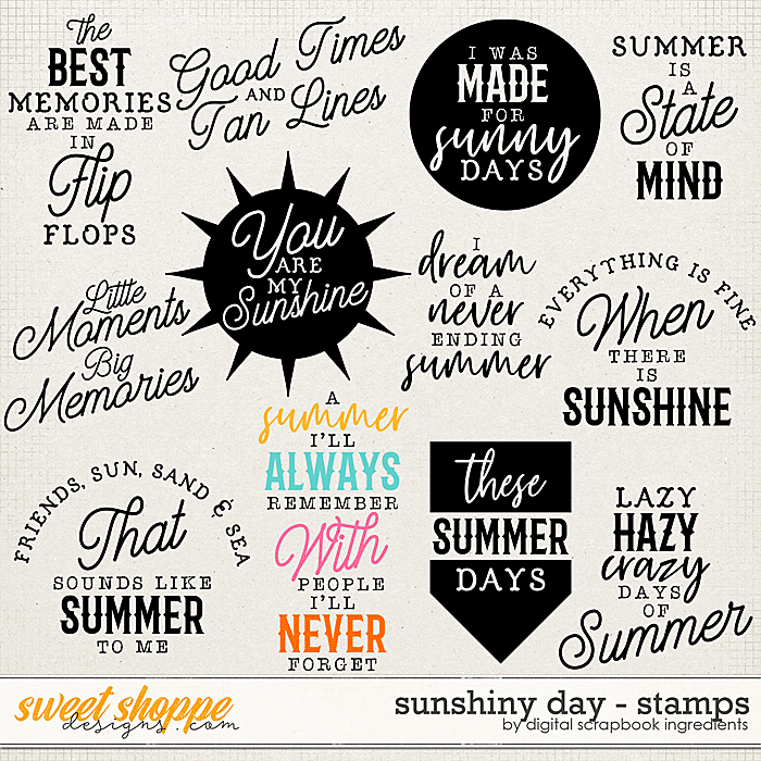 Sunshiny Day | Stamps by Digital Scrapbook Ingredients Sunshiny Day | Stamps by Digital Scrapbook Ingredients