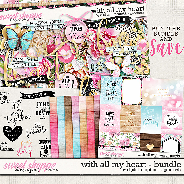 With All My Heart Bundle by Digital Scrapbook Ingredients