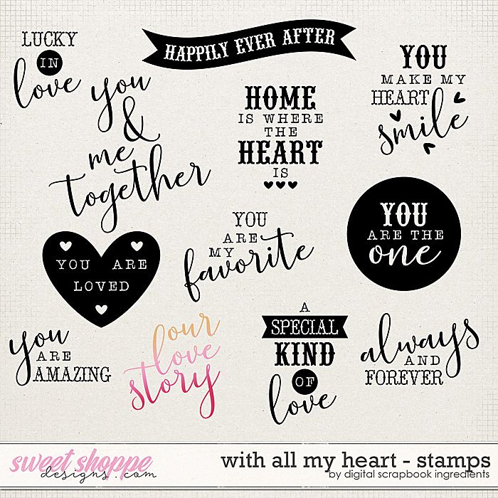 With All My Heart | Stamps by Digital Scrapbook Ingredients With All My Heart | Stamps by Digital Scrapbook Ingredients