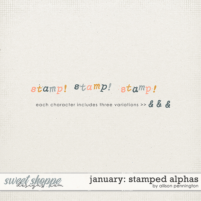 January: Stamped Alphabet by Allison Pennington