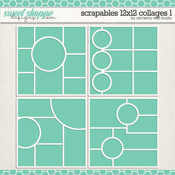 Scrapables: 12x12 Collages 1 Layered Templates by Amber