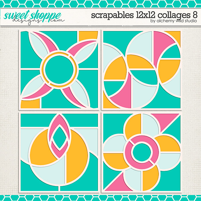 Scrapables: 12x12 Collages 8 Layered Templates by Alchemy Wild Studio