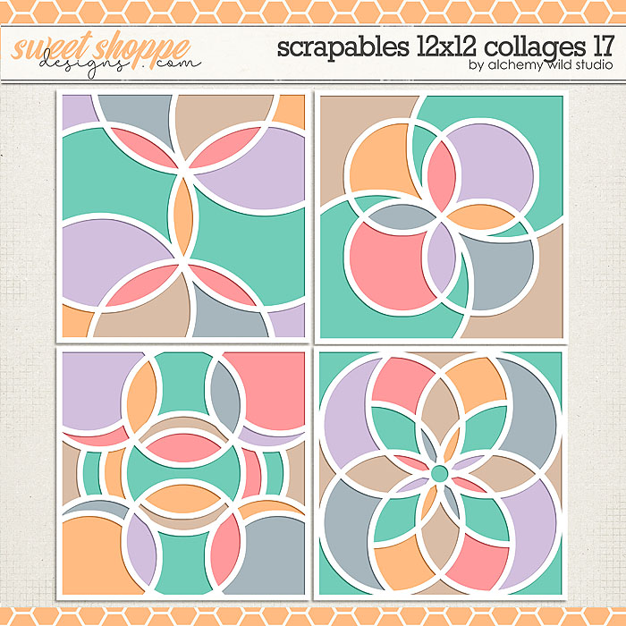Scrapables: 12x12 Collages 17 Layered Templates  by Alchemy Wild Studio