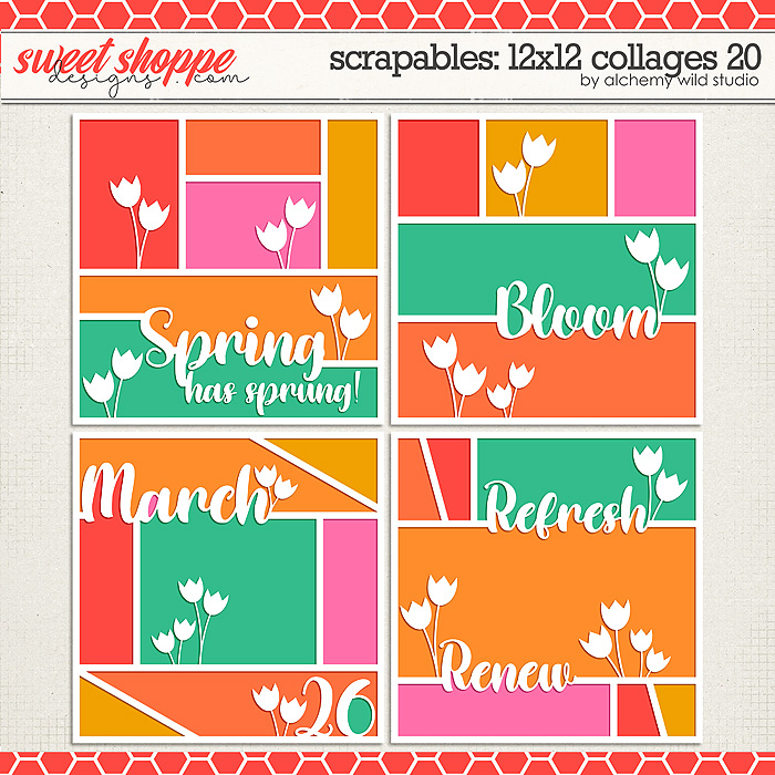 Scrapables: 12x12 Collages 20 Layered Templates by Amber