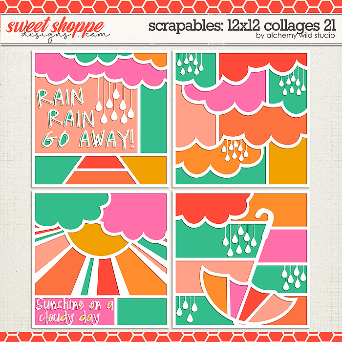 Scrapables: 12x12 Collages 21 Layered Templates by Amber