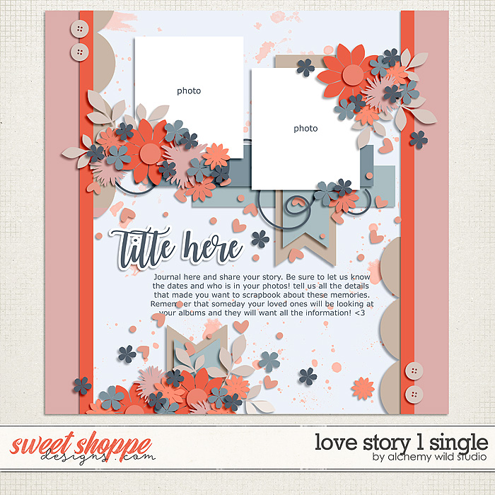 Love Story: Single 1 Layered Template by Amber