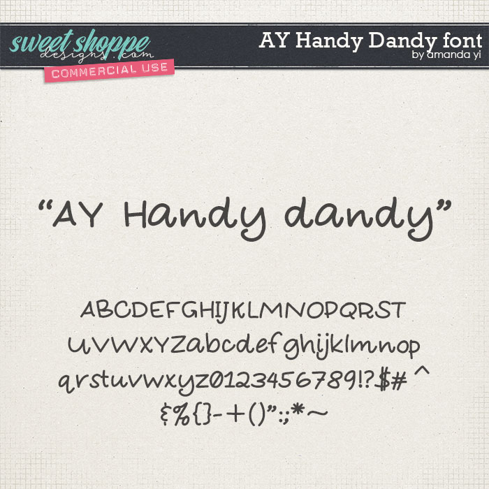 CU AY Handy Dandy font by Amanda Yi