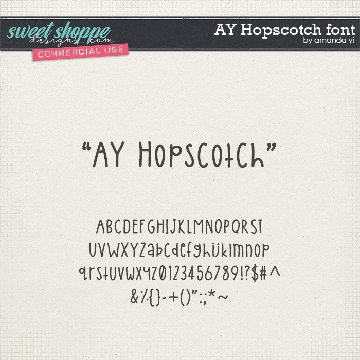 CU AY Hopscotch font by Amanda Yi