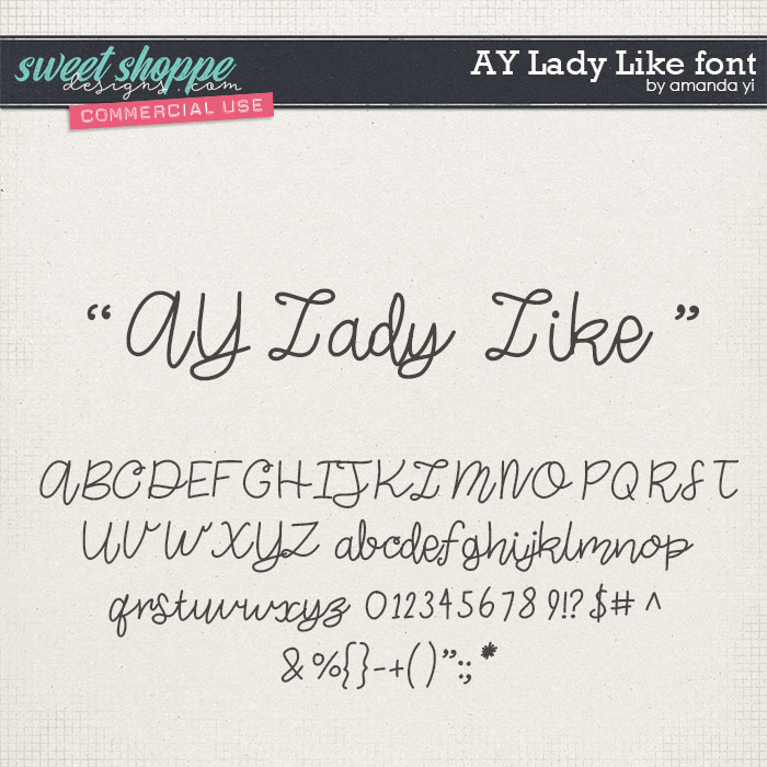 CU AY Lady Like font by Amanda Yi