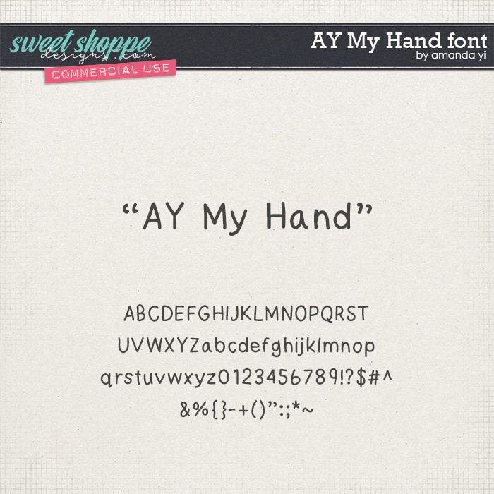 CU AY My Hand font by Amanda Yi