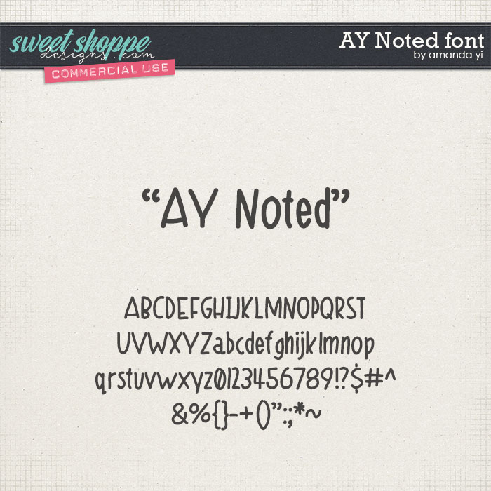 CU AY Noted font by Amanda Yi