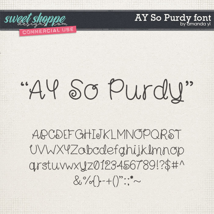 CU AY So Purdy font by Amanda Yi