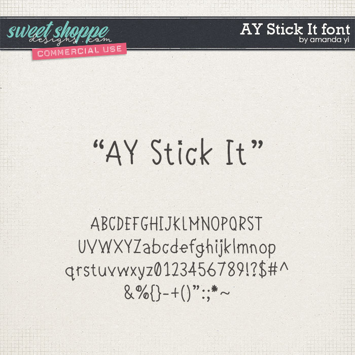 CU AY Stick It font by Amanda Yi
