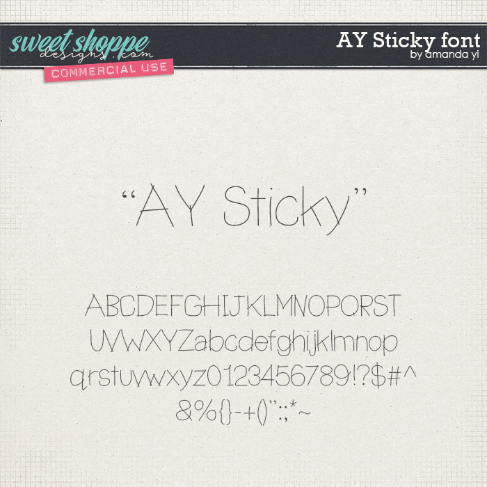 CU AY Sticky font by Amanda Yi