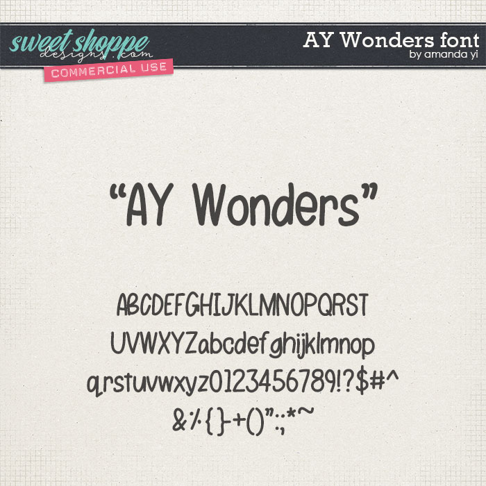 CU AY Wonders font by Amanda Yi